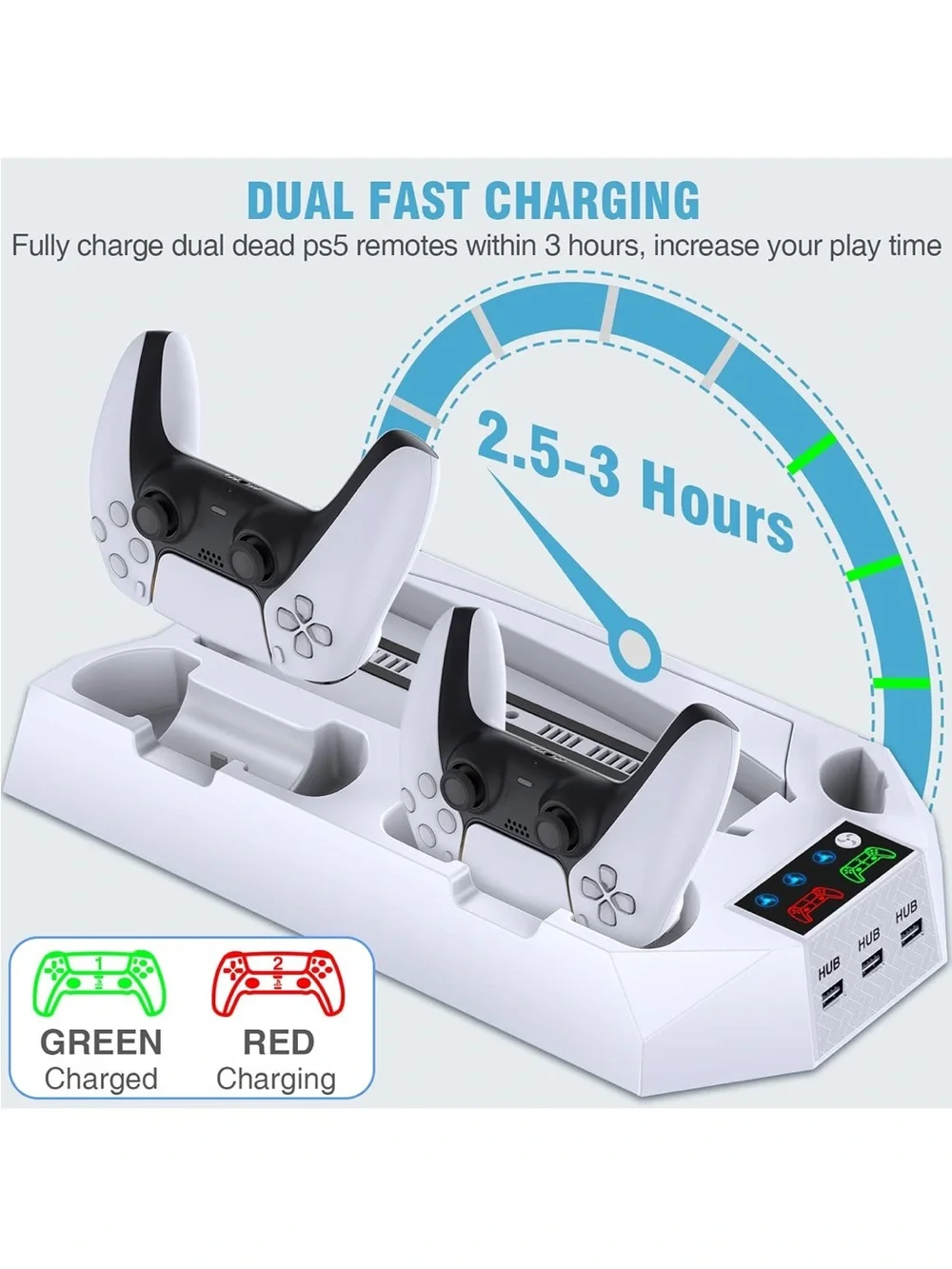 White PS5 Accessory Charging and Cooling Dock